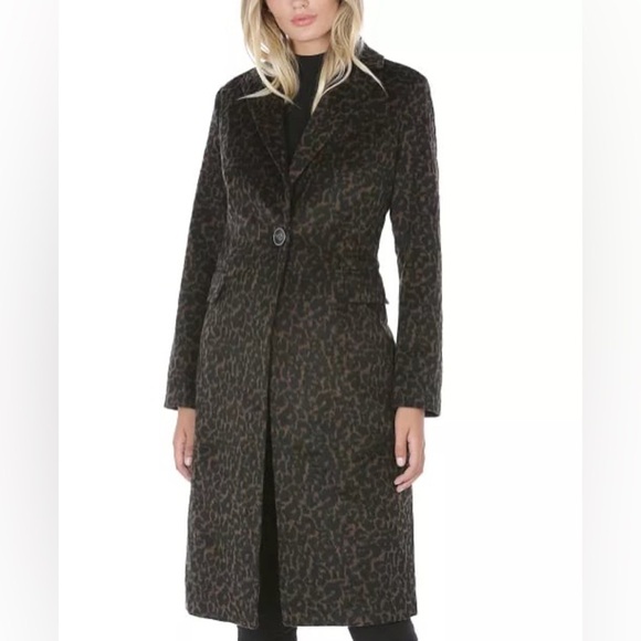 TAHARI Leopard-Print Walker Coat - Picture 1 of 9